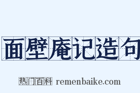 面壁庵记造句是什么意思的图片